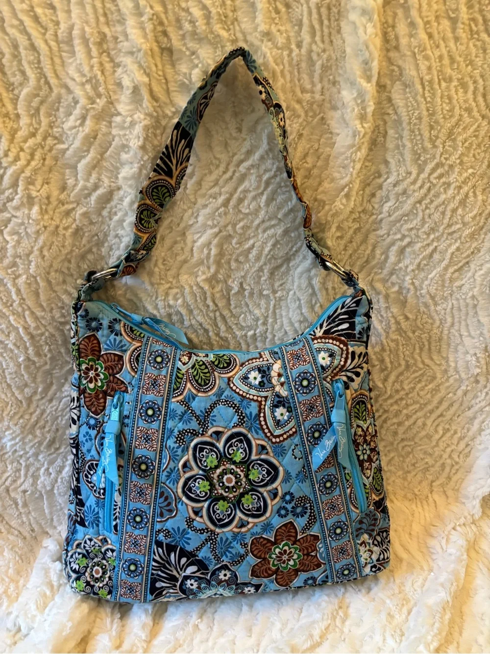 Light blue hobo style Vera Bradley handbag